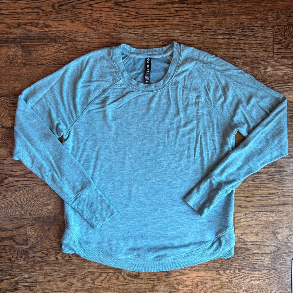 Athleta Women's Lightweight Crew Neck Pullover - Teal Blue | Medium